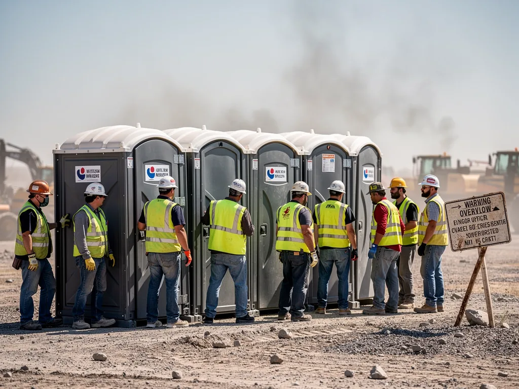 Warning signs of a crowded porta potty